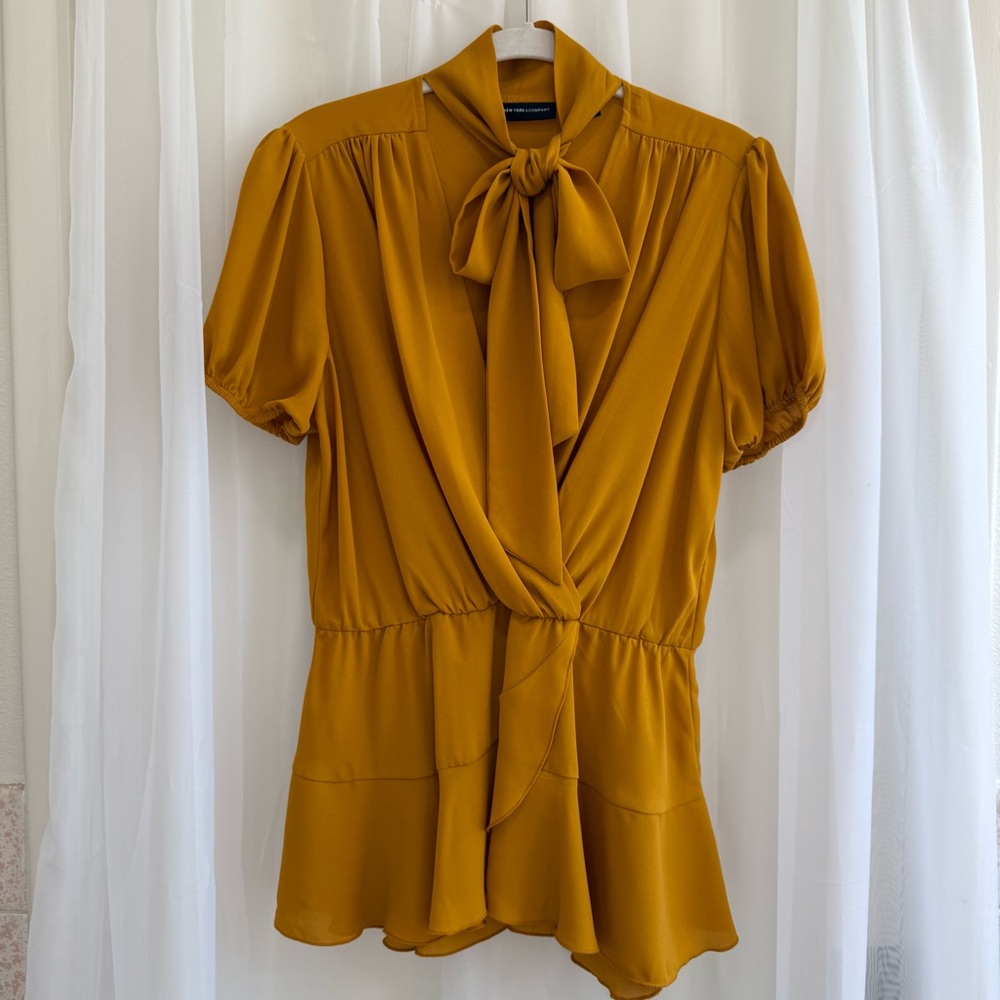 New York & Company Mustard Yellow Women's Top